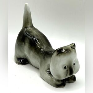 VTG Arabia Made in Finland Ceramic Cat Figurine by Michael Schilkin MCM 4 in